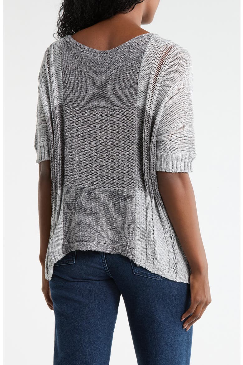 Open Knit Top, Alternate, color, SILVER