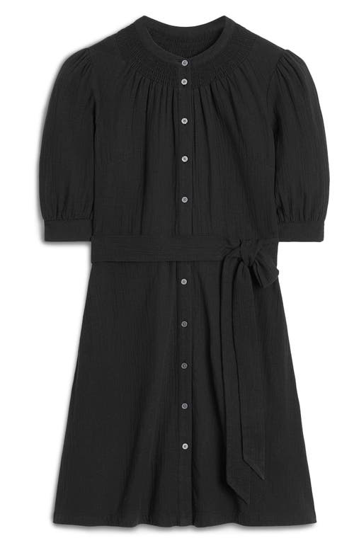 Shop Boden Ada Double Cloth Cotton Shirtdress In Black