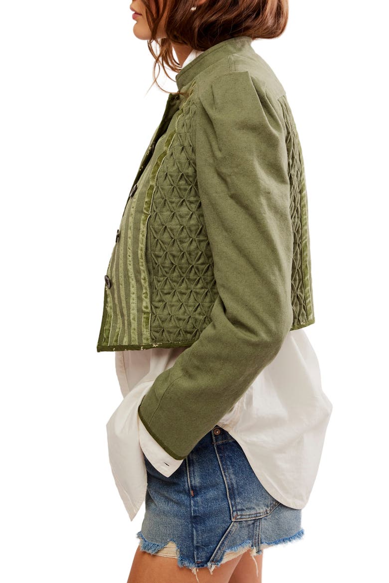 Bali Simone Crop Jacket, Alternate, color, DUSTY OLIVE COMBO