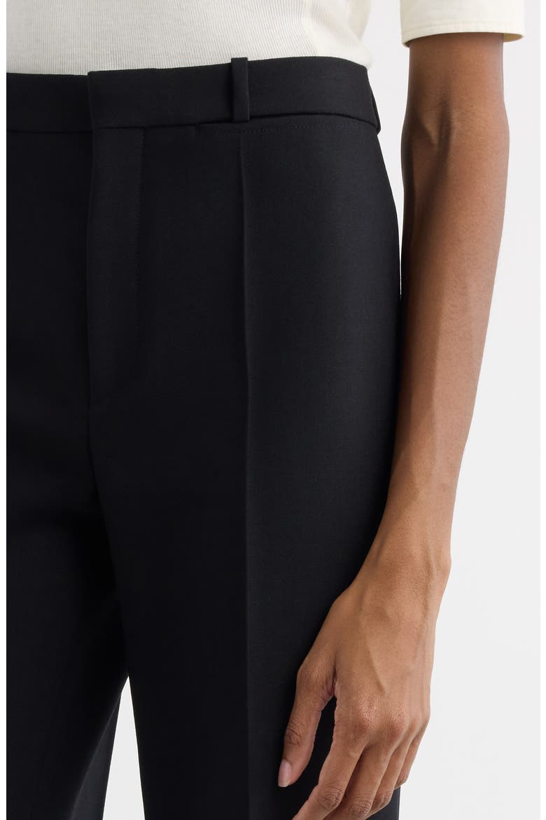 Virgin Wool Crêpe Flare Leg Trousers, Alternate, color, NIGHTFALL GREEN