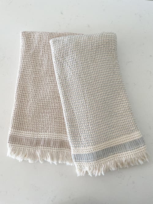 Anaya Waffle Striped Turkish Cotton Bath Towel