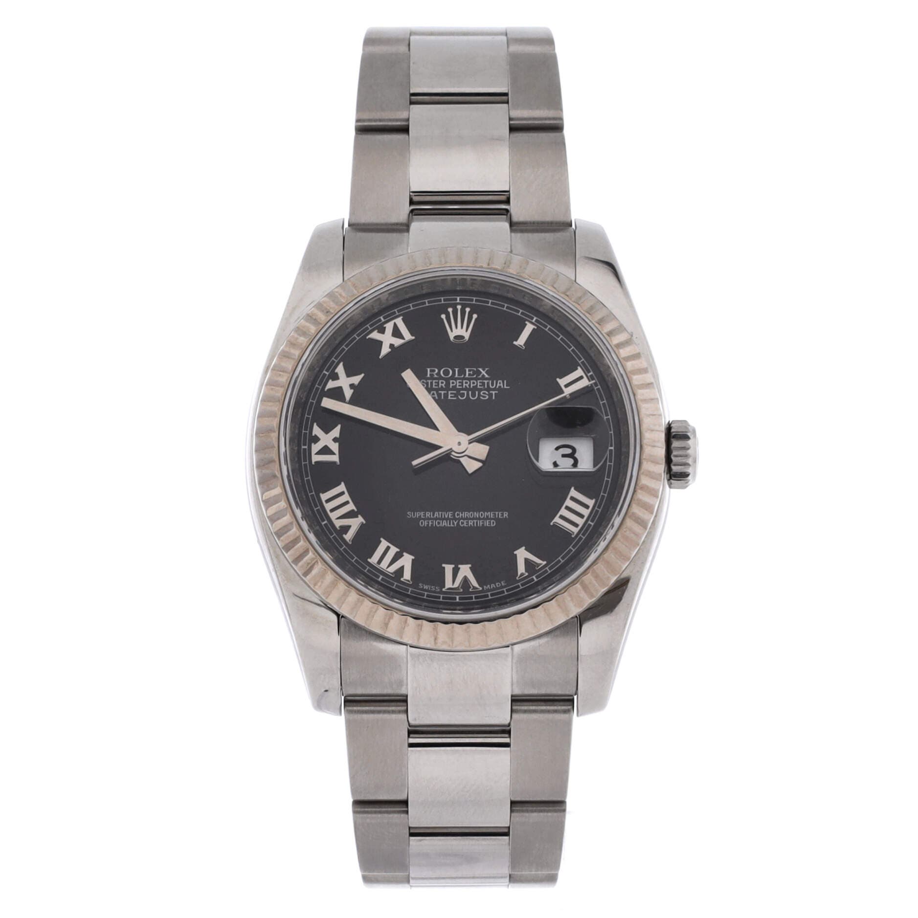 Oyster Perpetual Datejust Automatic Watch Stainless Steel and White Gold 36, Main, color, Metallic Silver