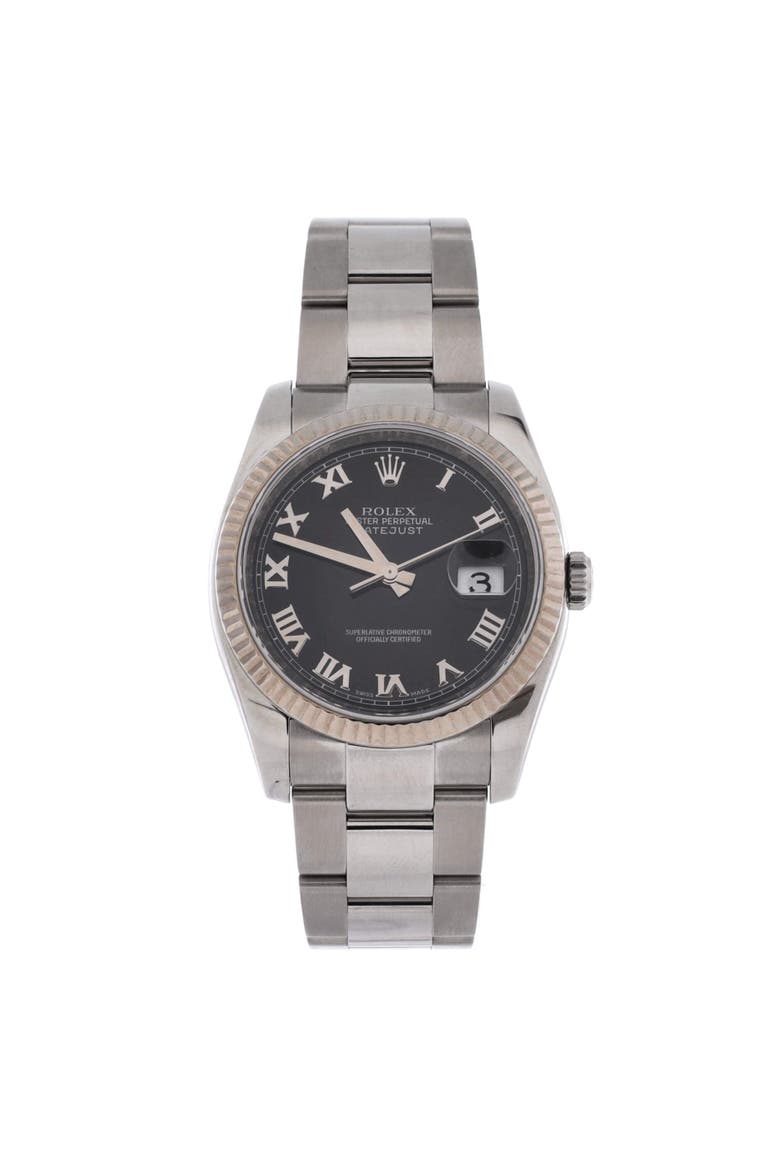 Oyster Perpetual Datejust Automatic Watch Stainless Steel and White Gold 36, Main, color, Metallic Silver