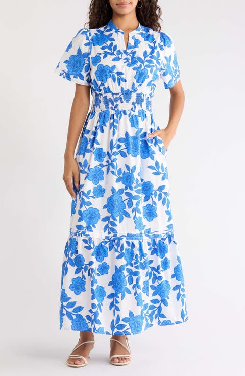 Belraj Floral Print Poplin Maxi Dress