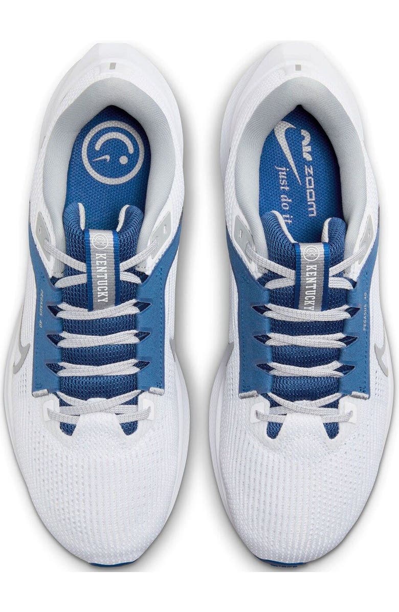 Nike Unisex Nike White Kentucky Wildcats Zoom Pegasus 40 Running Shoe, Alternate, color,