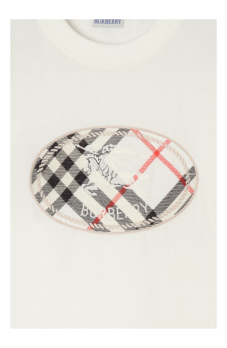 Burberry Check Knight Stamp Cotton T-shirt, Alternate, color, Chalk White