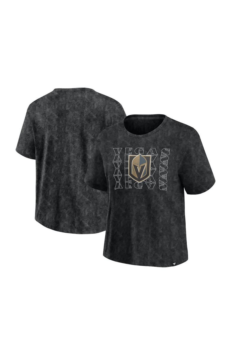 FANATICS Women's Fanatics Black Vegas Golden Knights Faded Wash T-Shirt, Main, color, Black