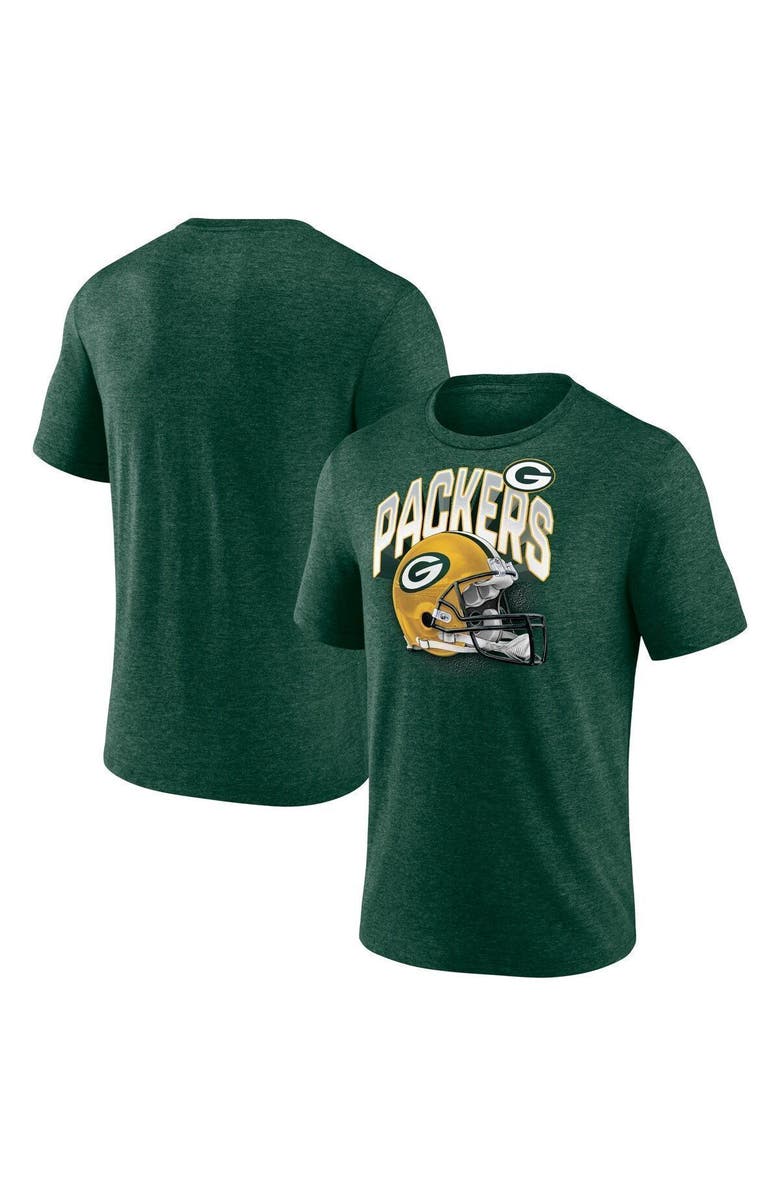 FANATICS Men's Fanatics Branded Heathered Green Green Bay Packers End Around Tri-Blend T-Shirt, Main, color, 