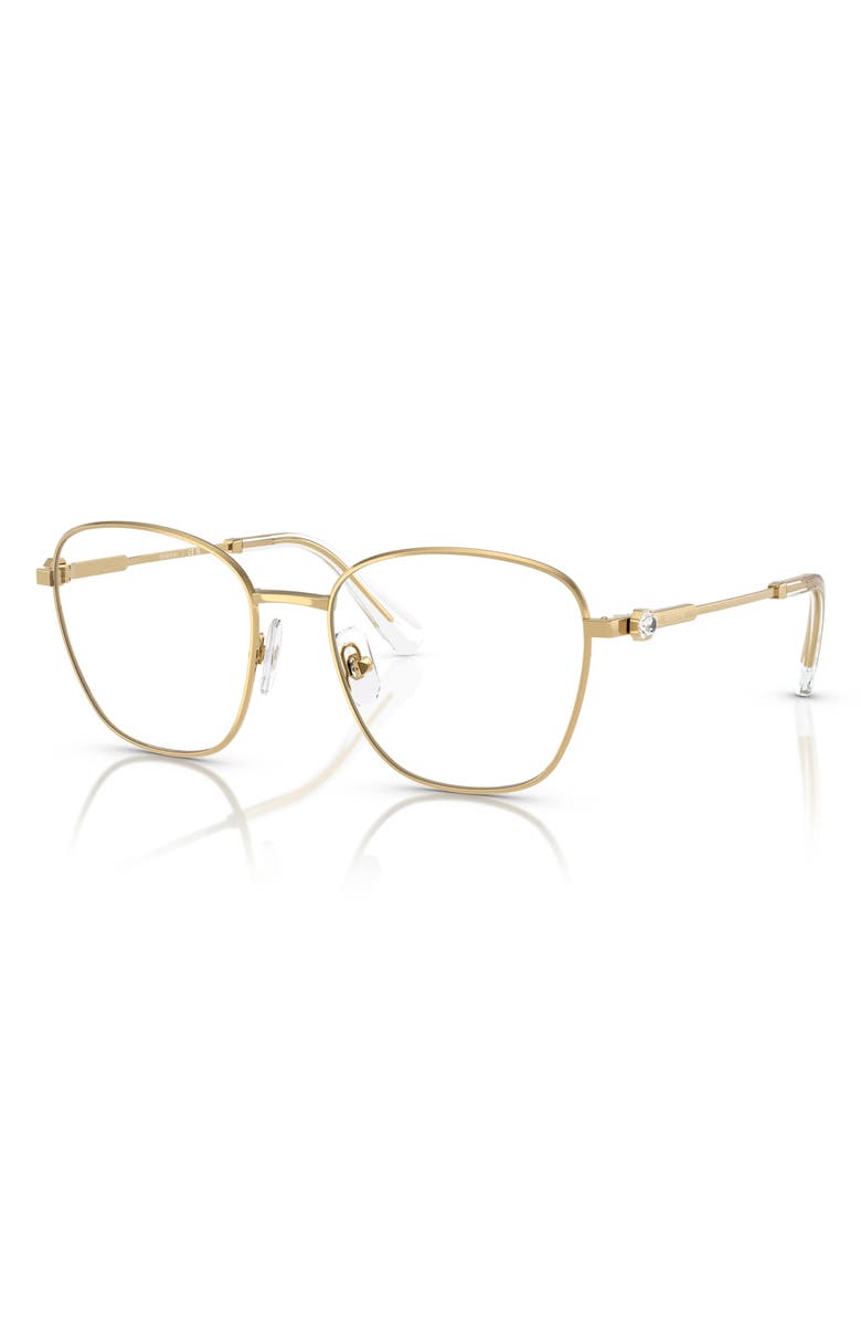 Swarovski 52mm Square Optical Glasses, Alternate, color, Gold