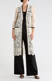 L'AGENCE Whisper Lace Cardigan Dress