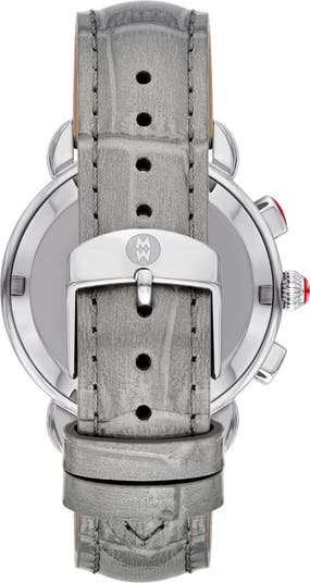 Sport Sail Diamond Chronograph Leather Strap Watch, 38mm