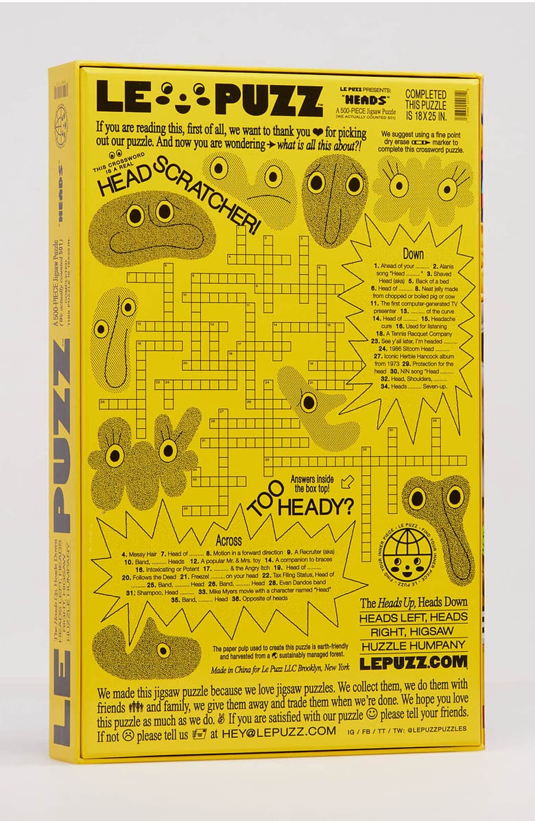 Le Puzz HEADS 500 Piece Jigsaw Puzzle, Alternate, color, NO COLOR