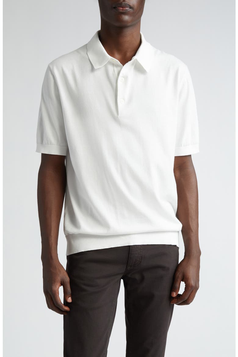 Premium Cotton Sweater Polo, Main, color, WHITE
