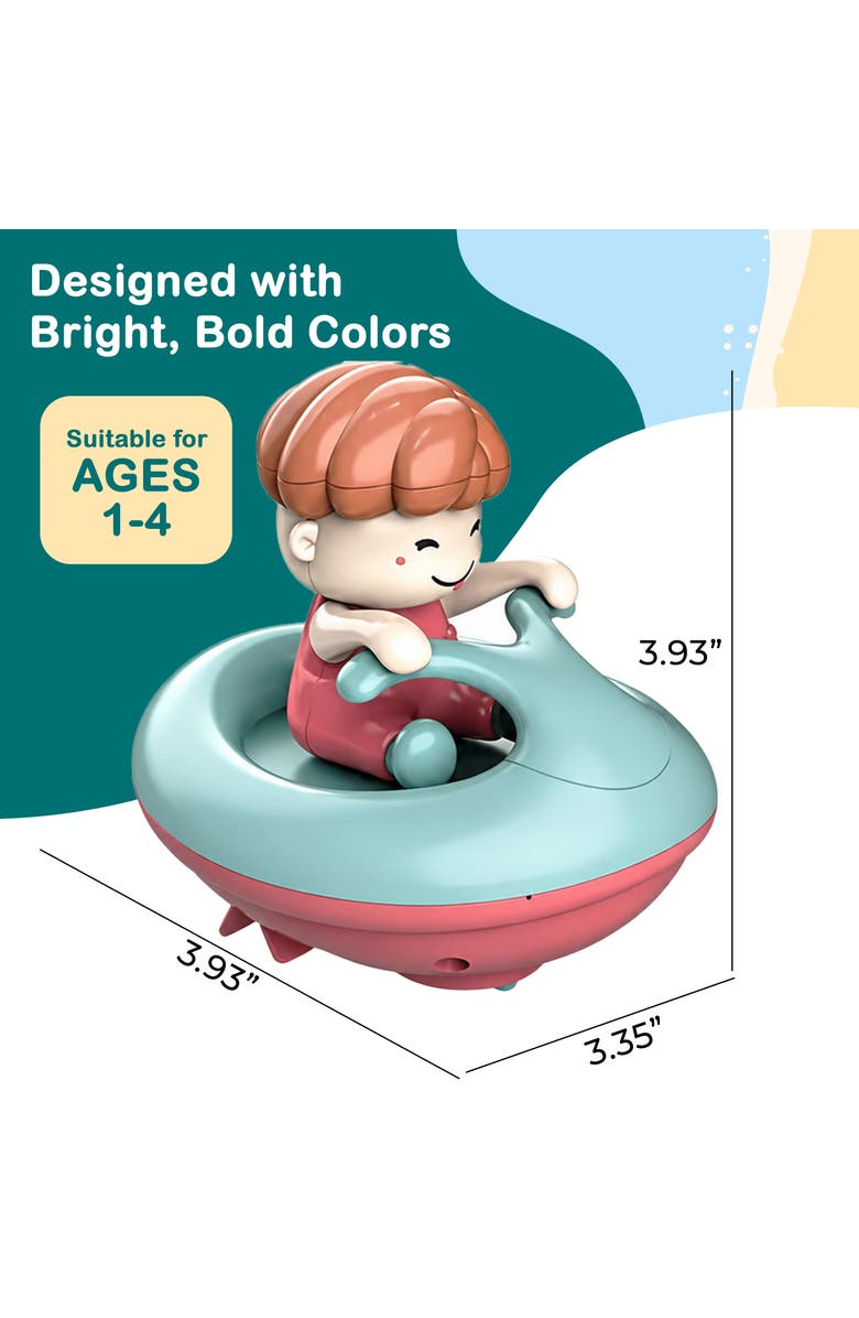 Sperric Twist and Go Floating Surfboat Bath Toy Set, Alternate, color, Multicolor