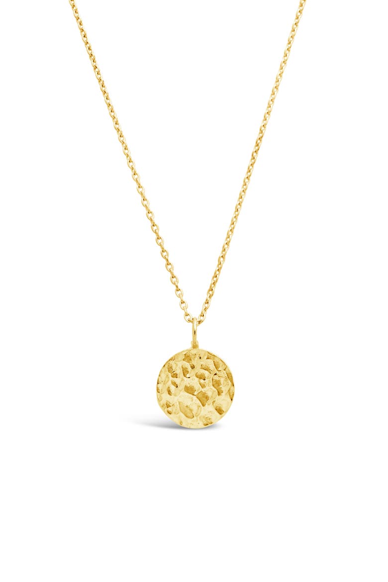 14K Yellow Gold Vermeil Hammered Pendant Necklace, Main, color, GOLD
