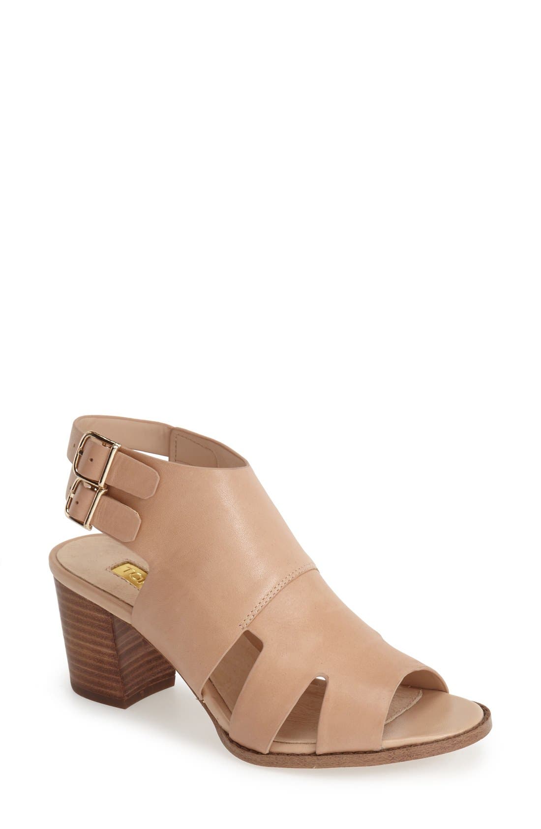 'Jubilee' Cutout Leather Sandal, Main, color, NUDE