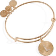 Alex and Ani Pave Starburst Texture Initial Bangle Bracelet