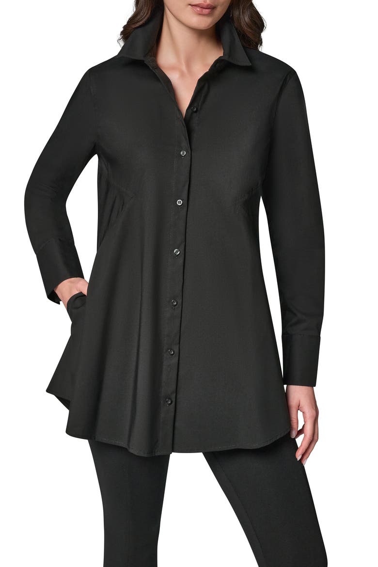 High-Low A-Line Tunic, Main, color, BLACK