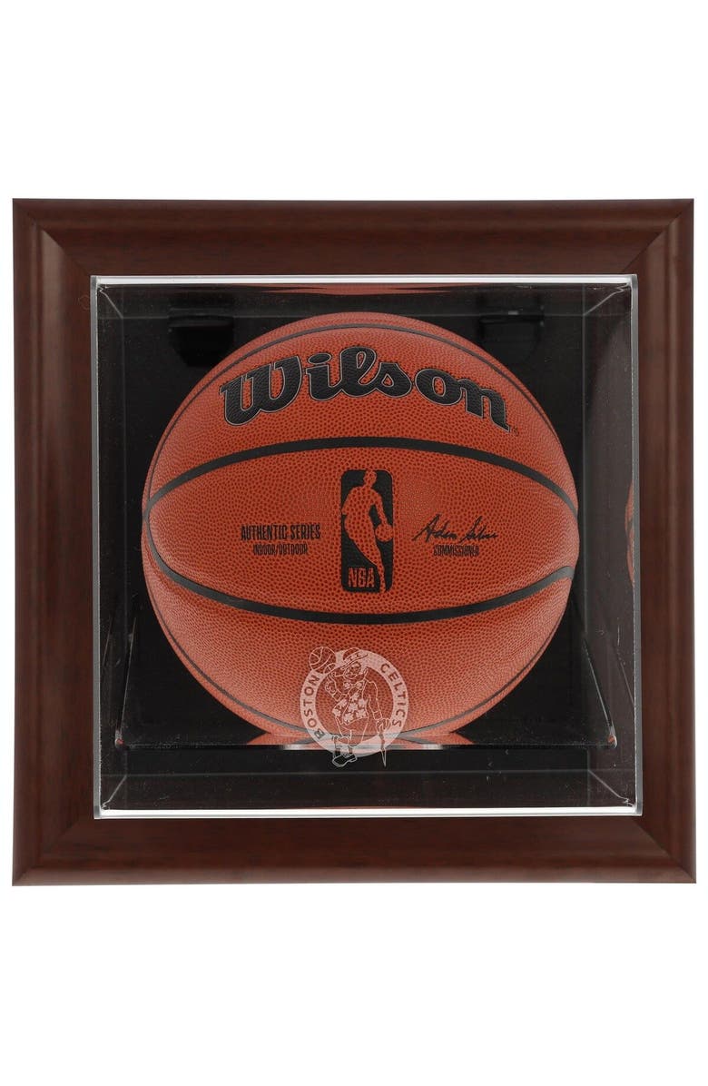 FANATICS AUTHENTIC Boston Celtics Brown Framed Wall-Mounted Team Logo Basketball Display Case, Main, color, 