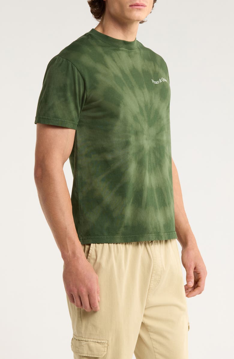 Museum of Peace & Quiet Tie Dye Wordmark Graphic T-Shirt, Alternate, color, Forest