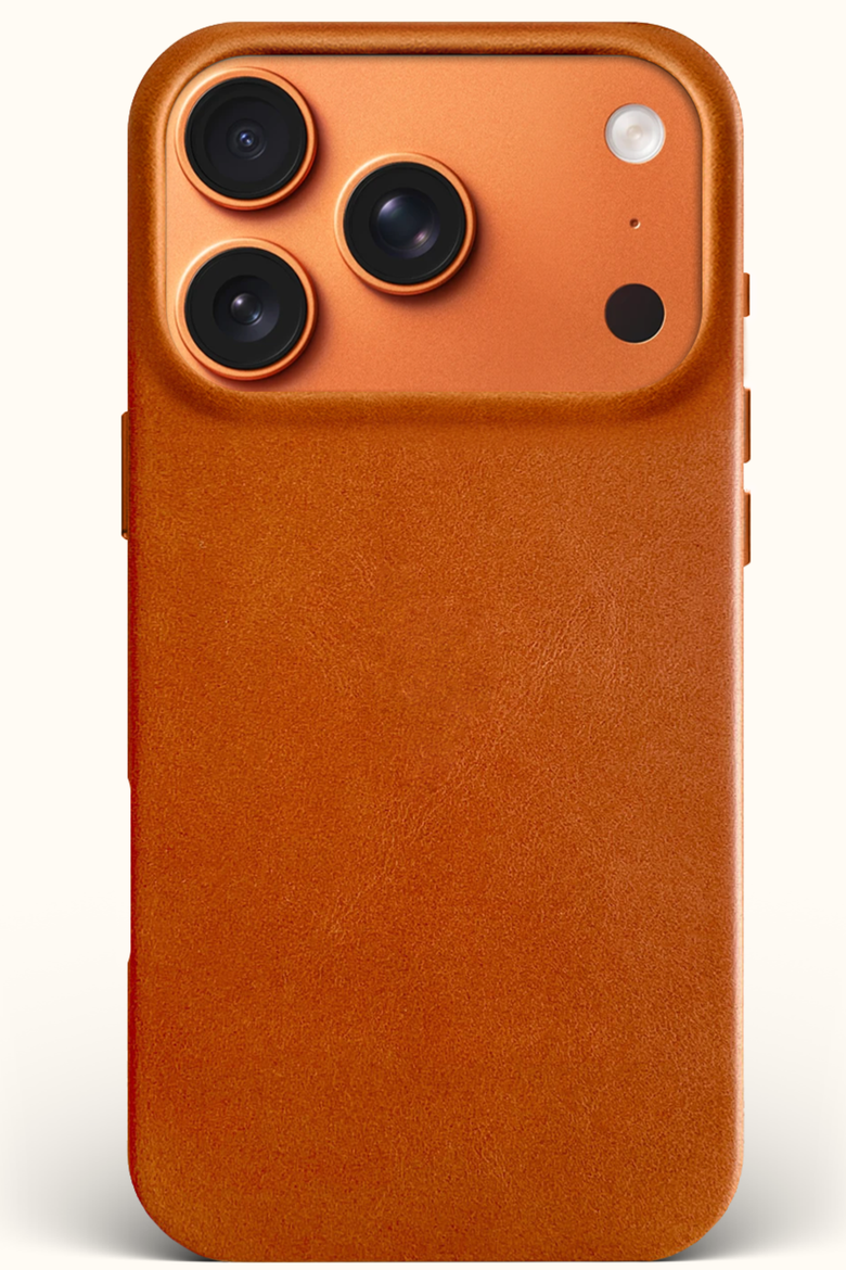 The Minimalist iPhone 17 Pro Leather MagSafe Case, Main, color, Saddle Tan