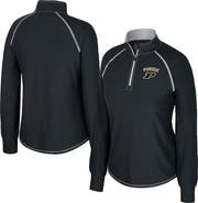 COLOSSEUM Women's Colosseum Black Purdue Boilermakers Bikram Raglan Quarter-Zip Top
