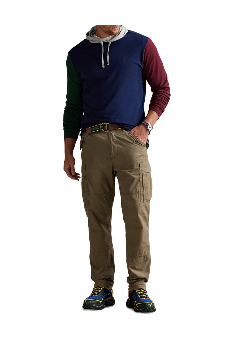 Polo Ralph Lauren Big
Tall Colorblocked Jersey Hooded T-Shirt, Alternate, color, Cruise Navy Multi