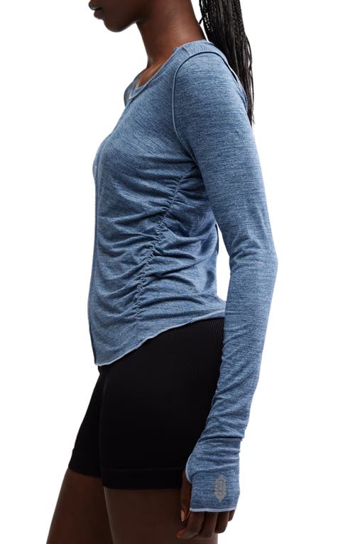Free People Right On Run Long Sleeve Top In Blue