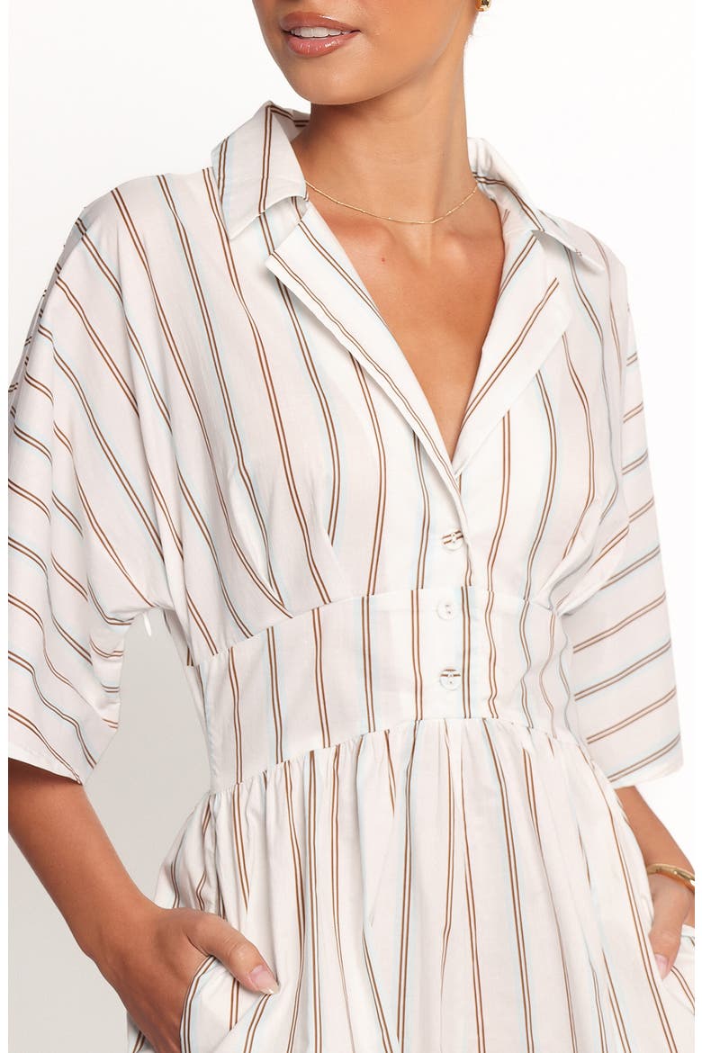 Sonyalle Stripe Cotton Romper, Alternate, color, WHITE/BLUE BROWN STRIPE