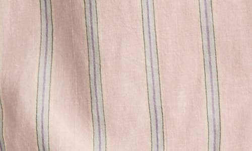 Lucky Brand Ruffle Tie Neck Cotton Top In Pink