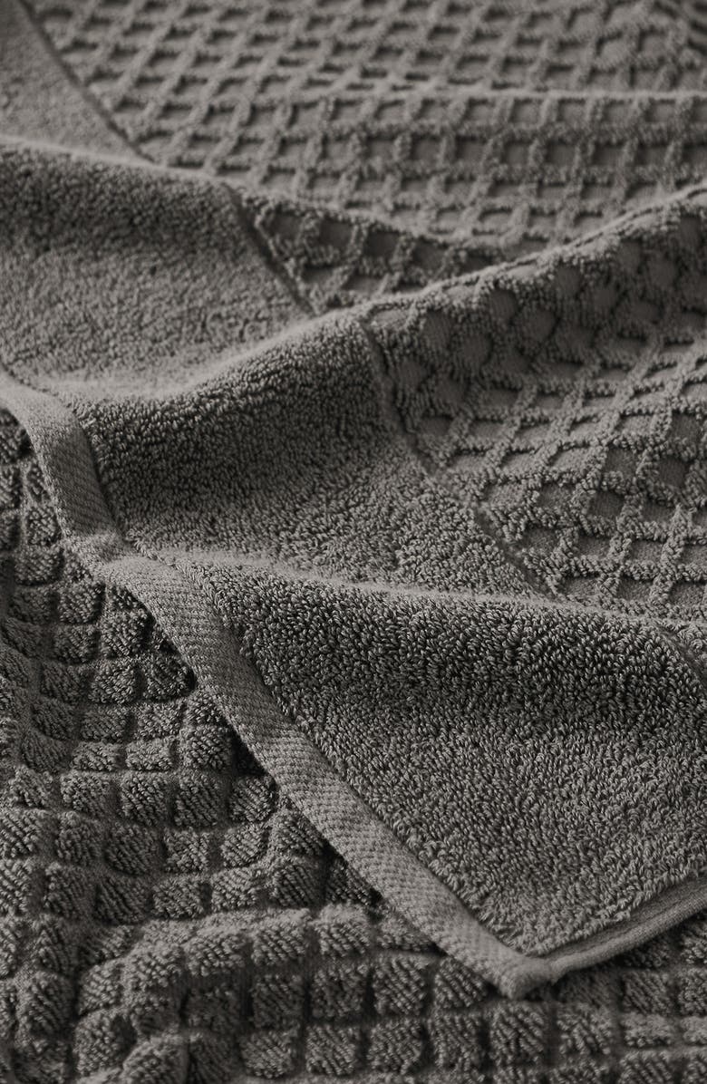 Woven & Weft Diamond Waffle Textured 2-Piece Bath Sheet Set, Alternate, color, Dark Gray
