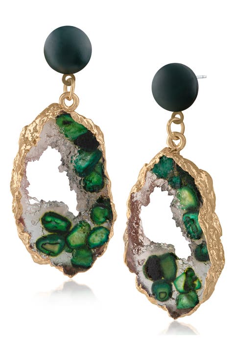 Faux Stone Resin Drop Earrings