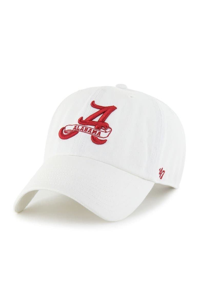 '47 Men's '47 White Alabama Crimson Tide Vault Clean Up Adjustable Hat, Main, color,