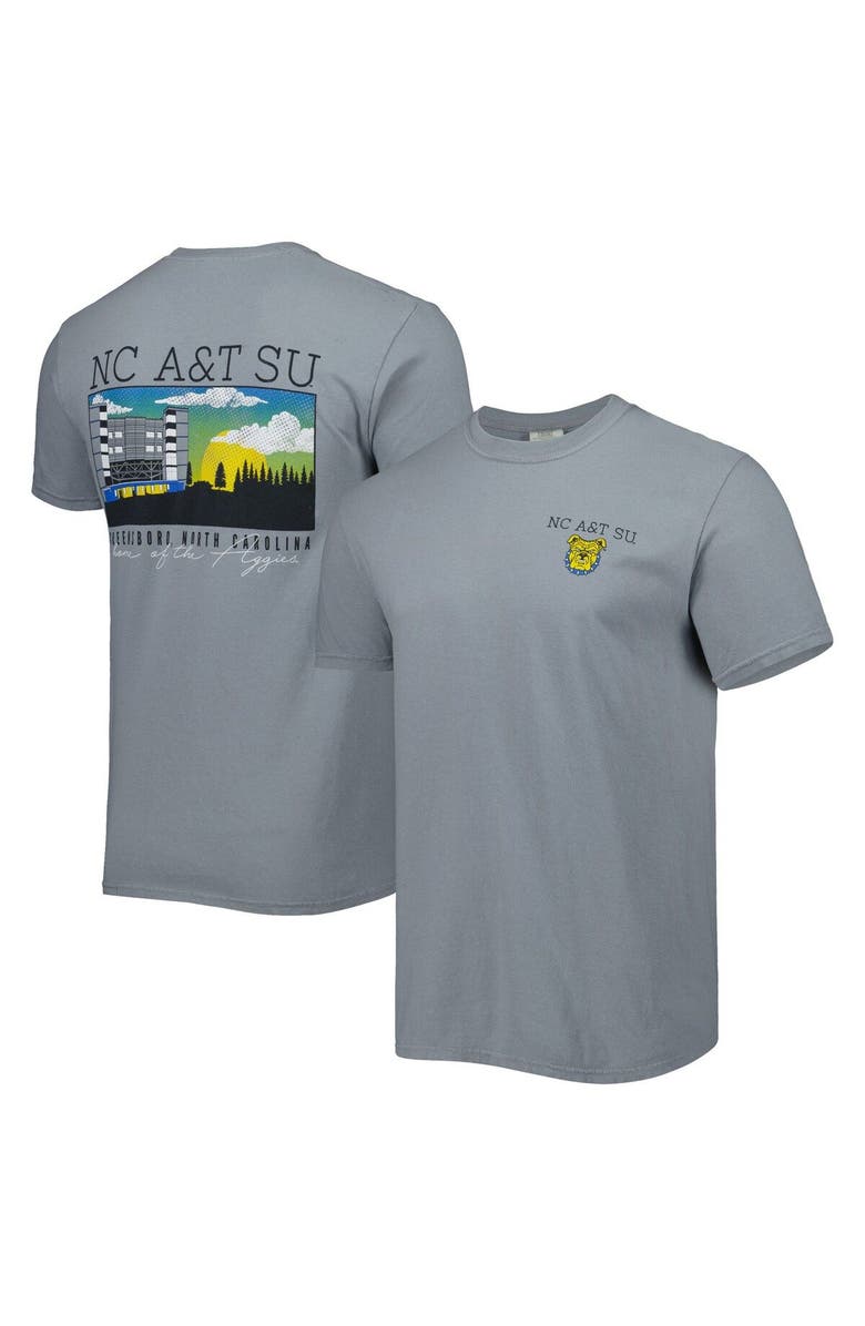 IMAGE ONE Men's Gray North Carolina A&T Aggies Campus Scenery Comfort Color T-Shirt, Main, color, Gray