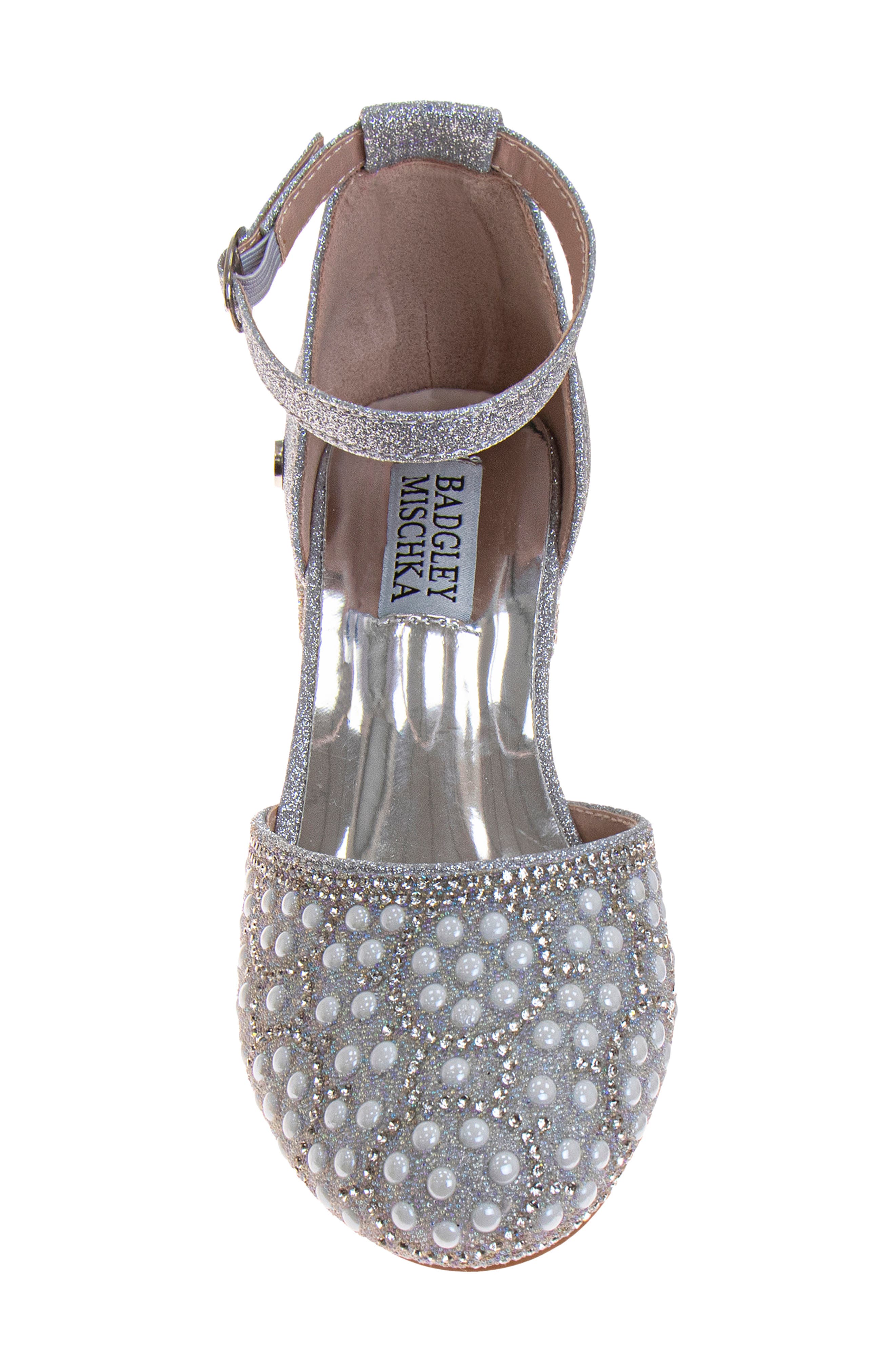 Kids' Glitter d'Orsay Pump, Alternate, color, WHITE GLITTER