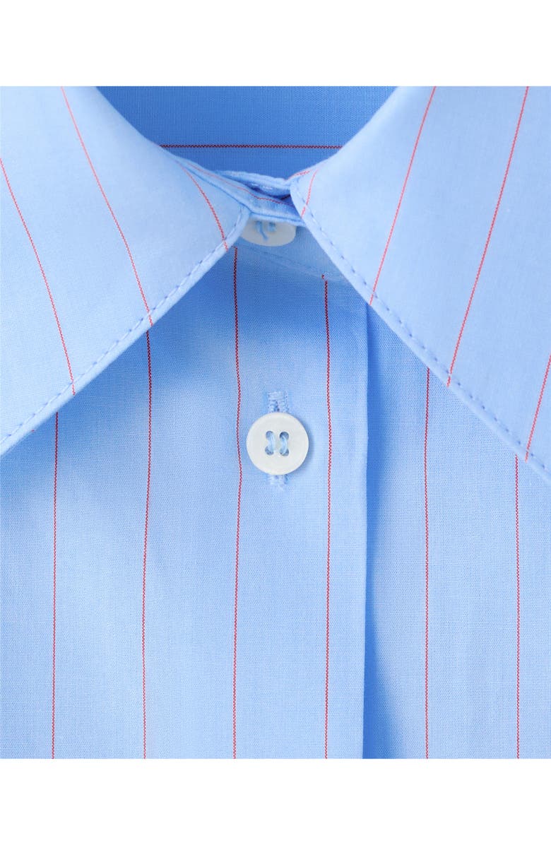 MANGO Stripe Poplin Button-Up Shirt, Alternate, color, Blue