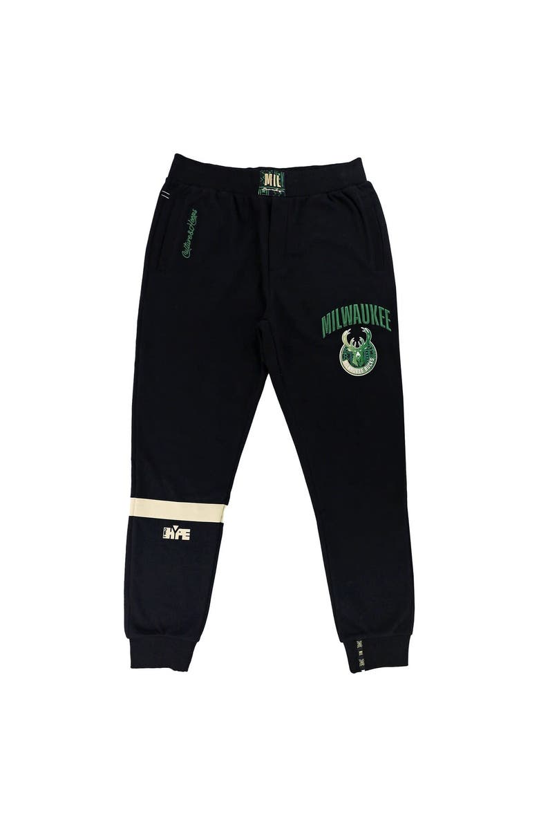 Two Hype Unisex NBA x Two Hype  Black Milwaukee Bucks Culture & Hoops Heavyweight Jogger Pants, Alternate, color, 