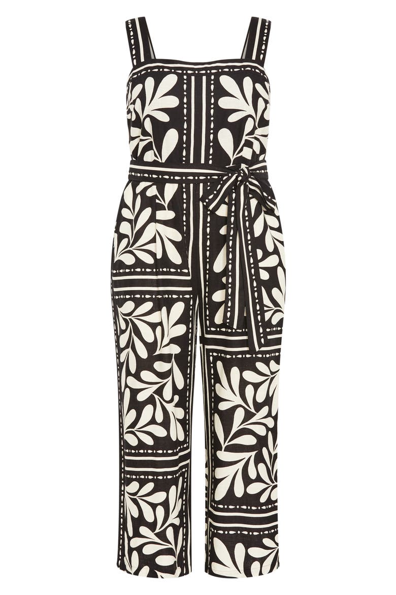 Modern Muse Tile Print Jumpsuit, Alternate, color, BLACK TILE