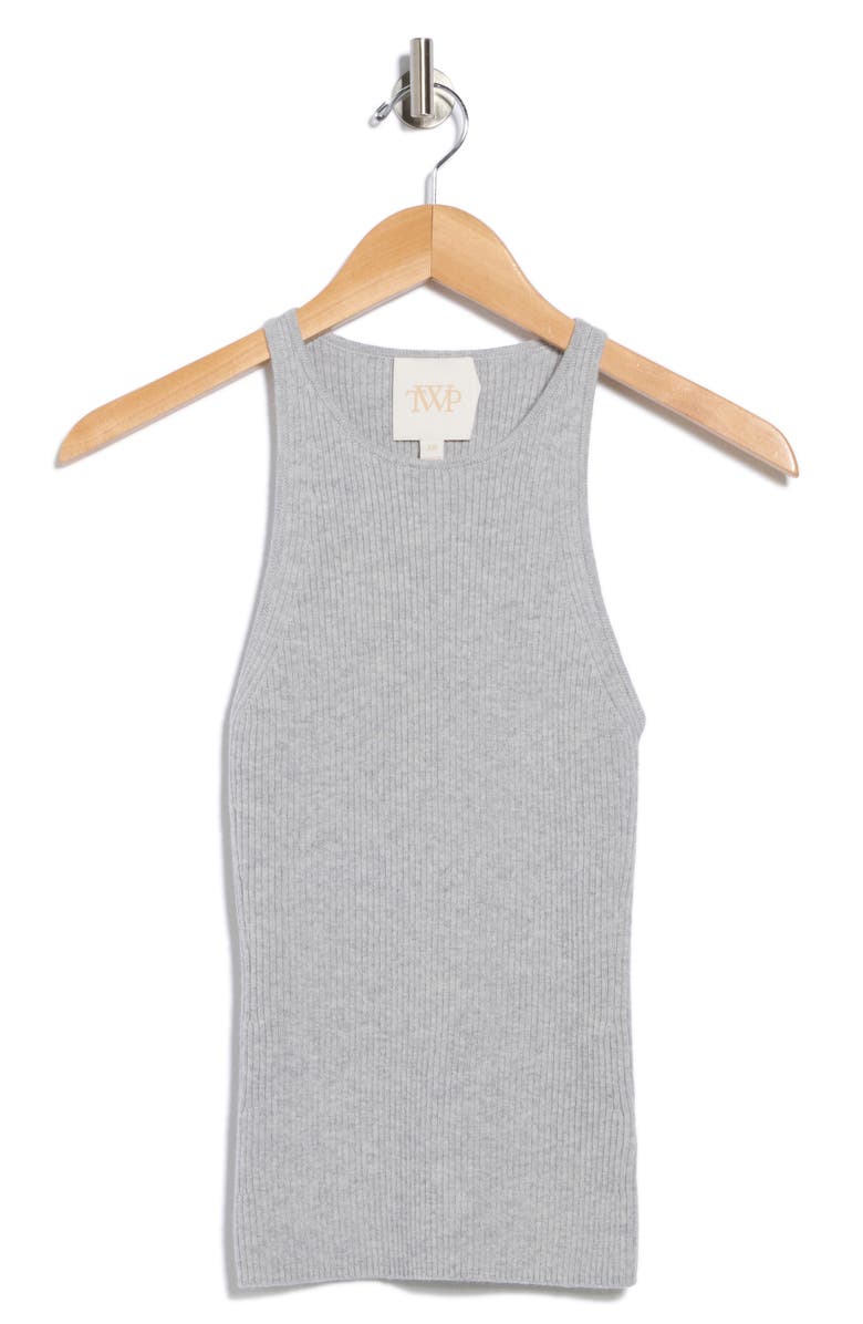 TWP Harbor Ribbed Cashmere Tank, Alternate, color, Light Heather Grey