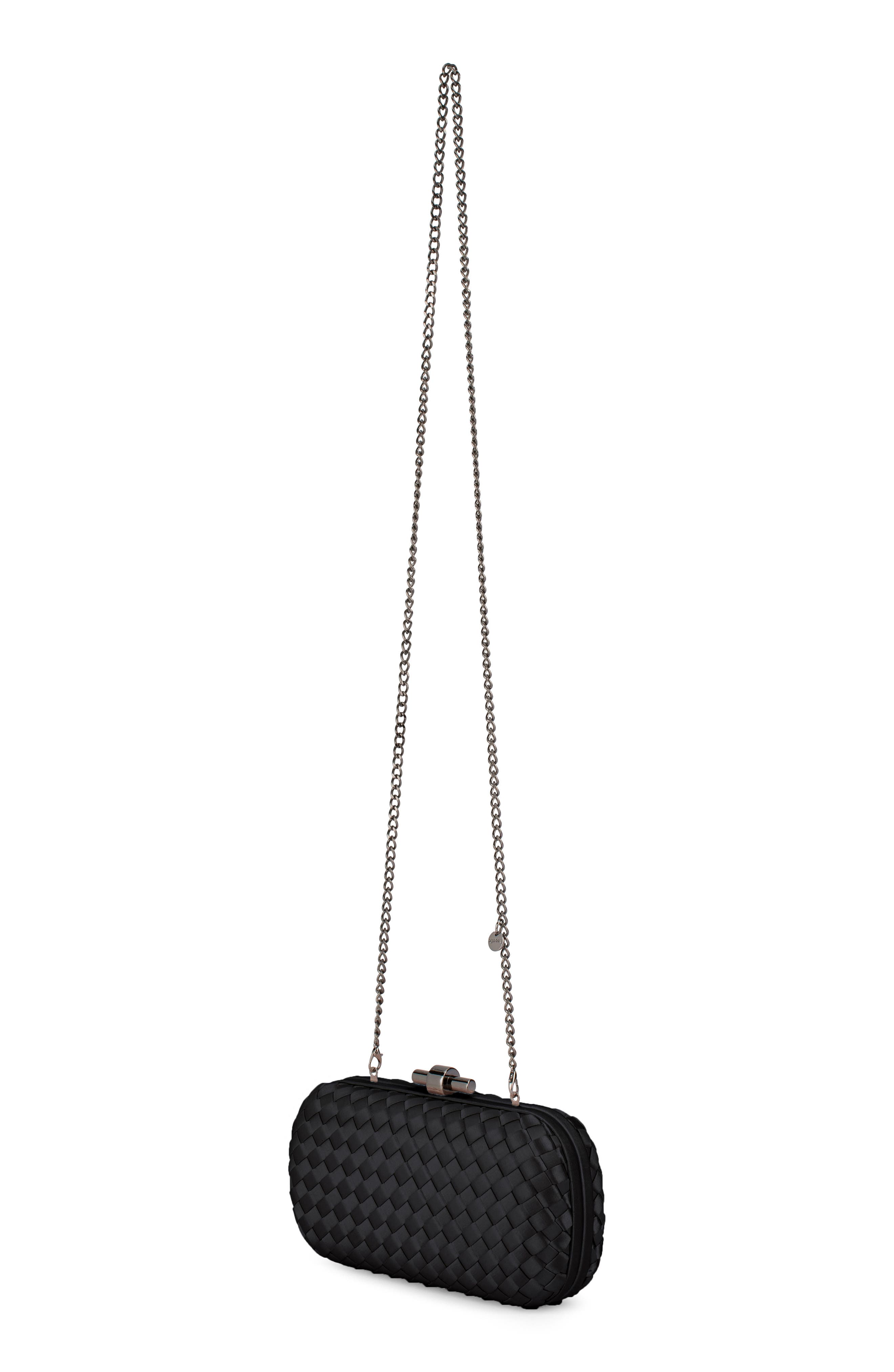 Evelyn Woven Clutch, Alternate, color, BLACK