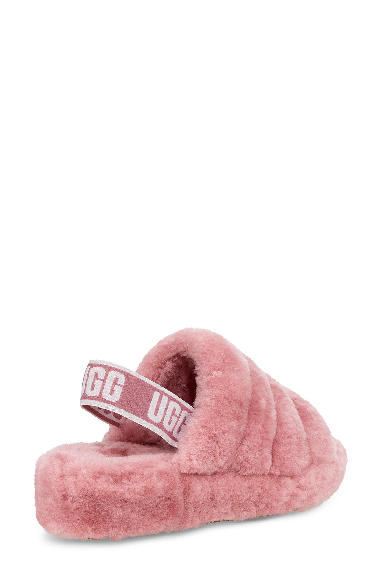 Fluff Yeah Genuine Shearling Slingback Sandal, Alternate, color, PINK DAWN