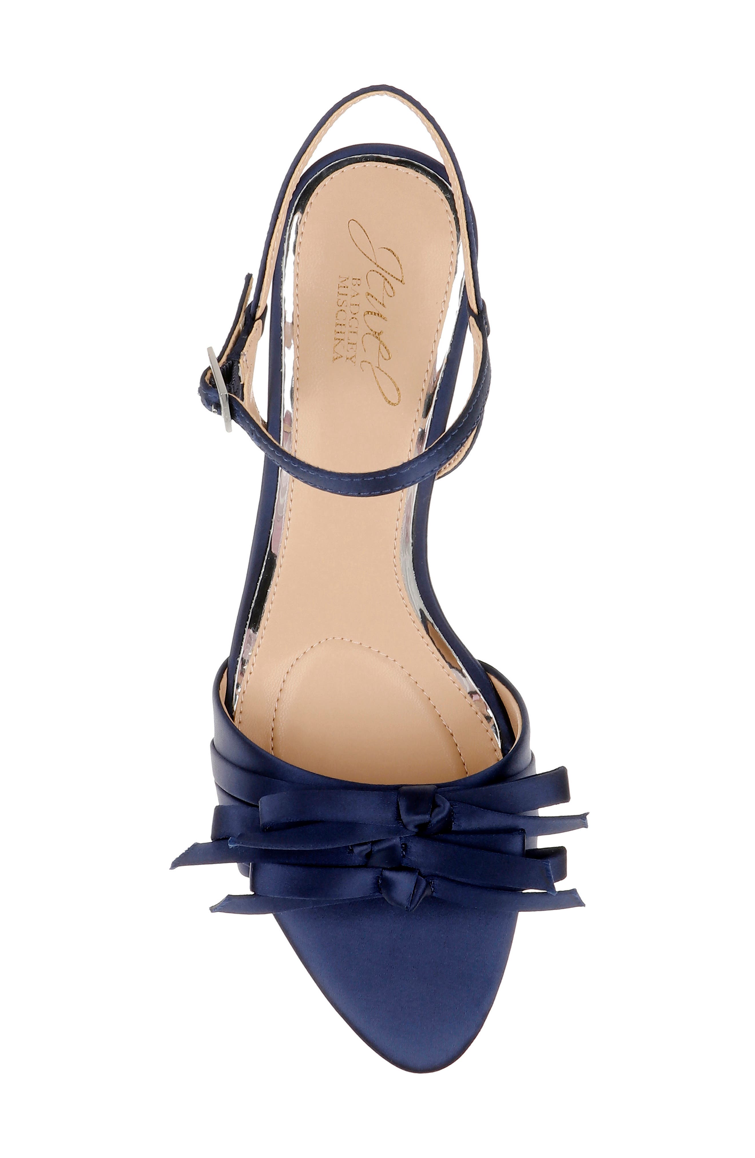 Floribeth Ankle Strap Sandal, Alternate, color, NAVY SATIN