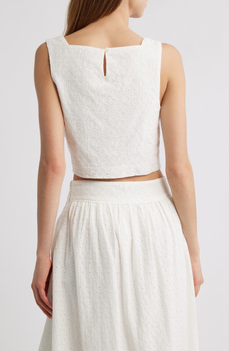 PAIGE Aelita Eyelet Crop Tank, Alternate, color, White