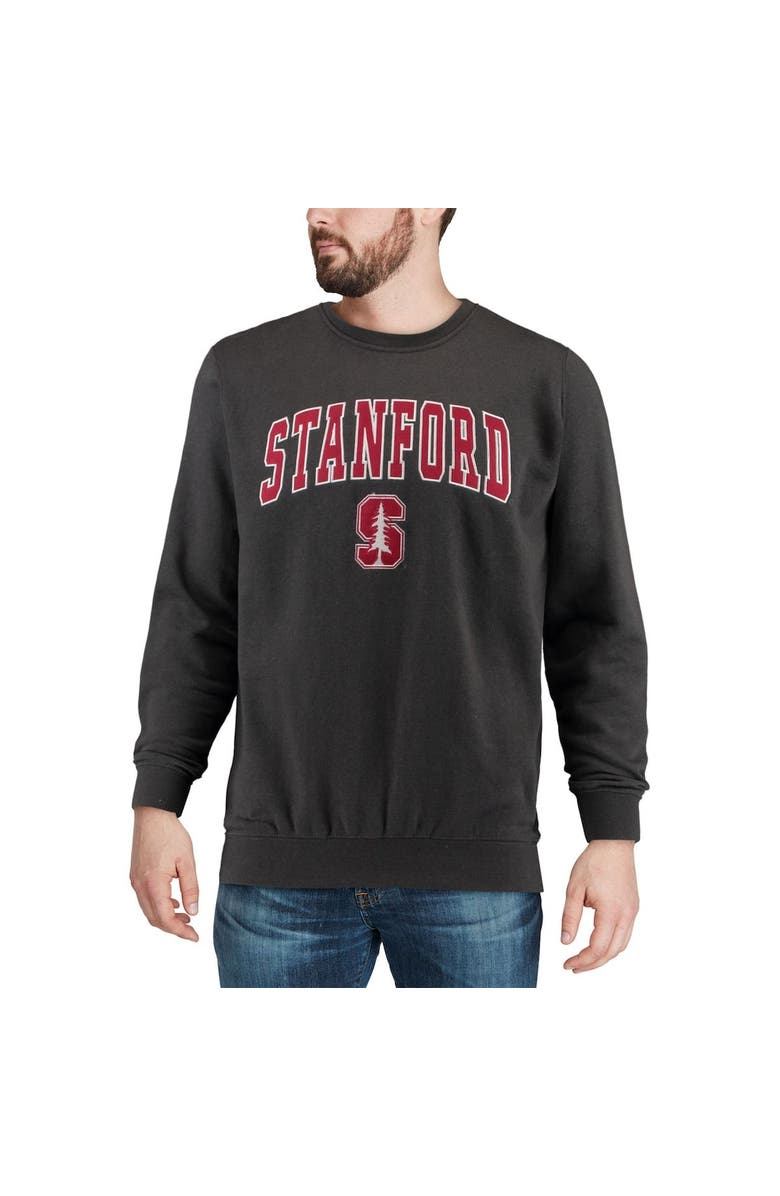 COLOSSEUM Men's Colosseum Charcoal Stanford Cardinal Arch & Logo Crew Neck Sweatshirt, Alternate, color, Charcoal