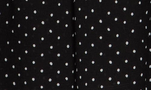 MAX STUDIO MAX STUDIO DOT PRINT TIE KEYHOLE LONG SLEEVE TOP