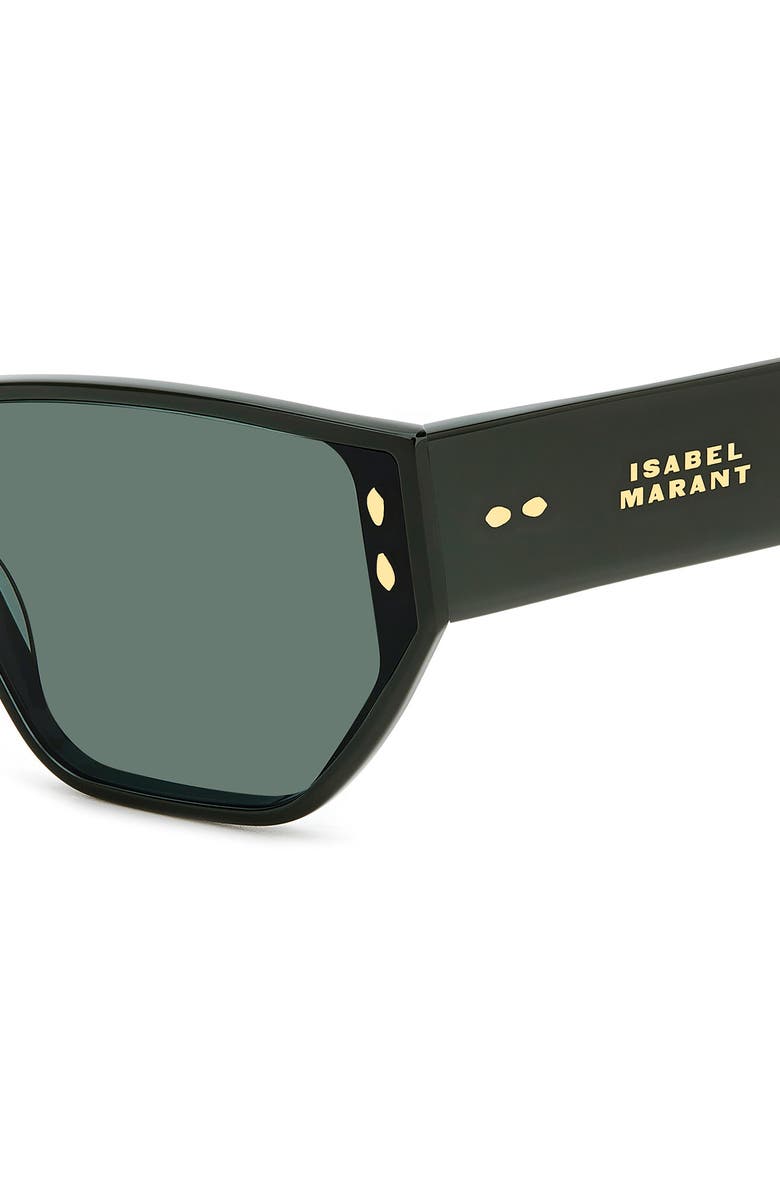 Isabel Marant 66mm Rectangular Sunglasses, Alternate, color, Green/ Green