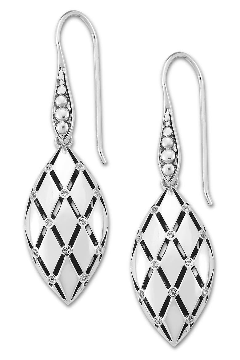 White Topaz Drop Earrings, Main, color, SILVER