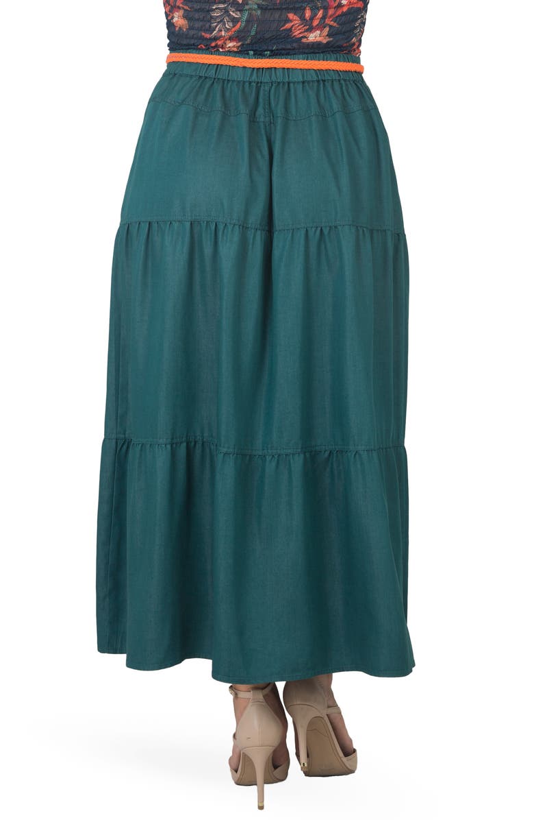 Standards & Practices Denim Maxi Peasant Skirt, Alternate, color, Olive