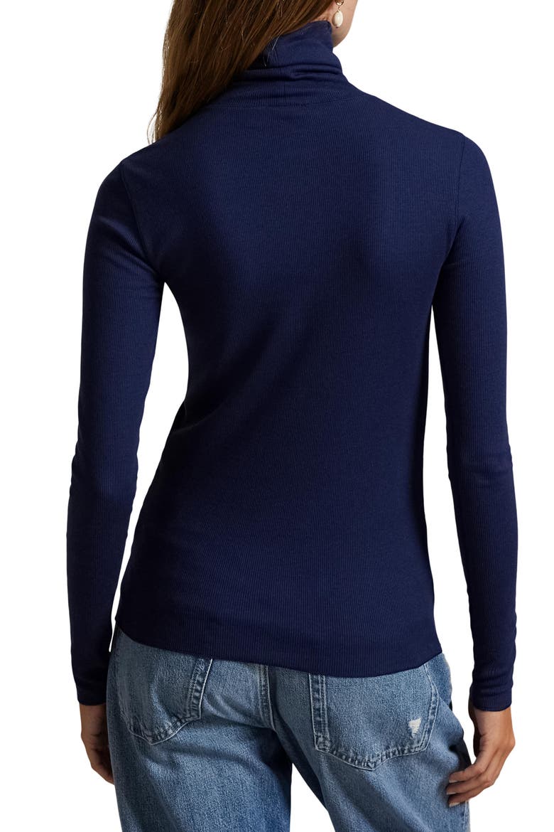 Rib Turtleneck Top, Alternate, color, NEWPORT NAVY