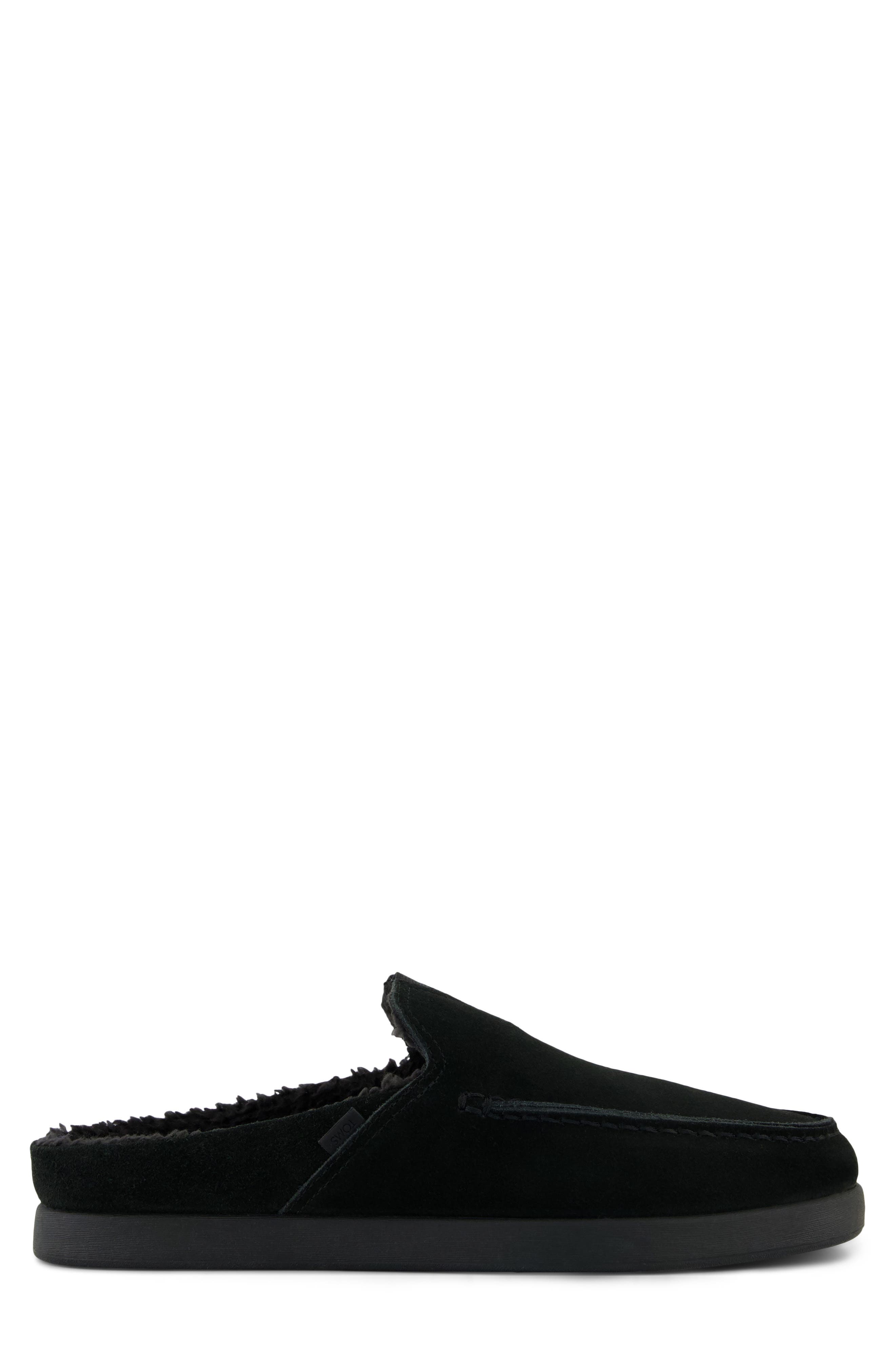 TOMS Alonso Fleece Lined Mule, Alternate, color, Black